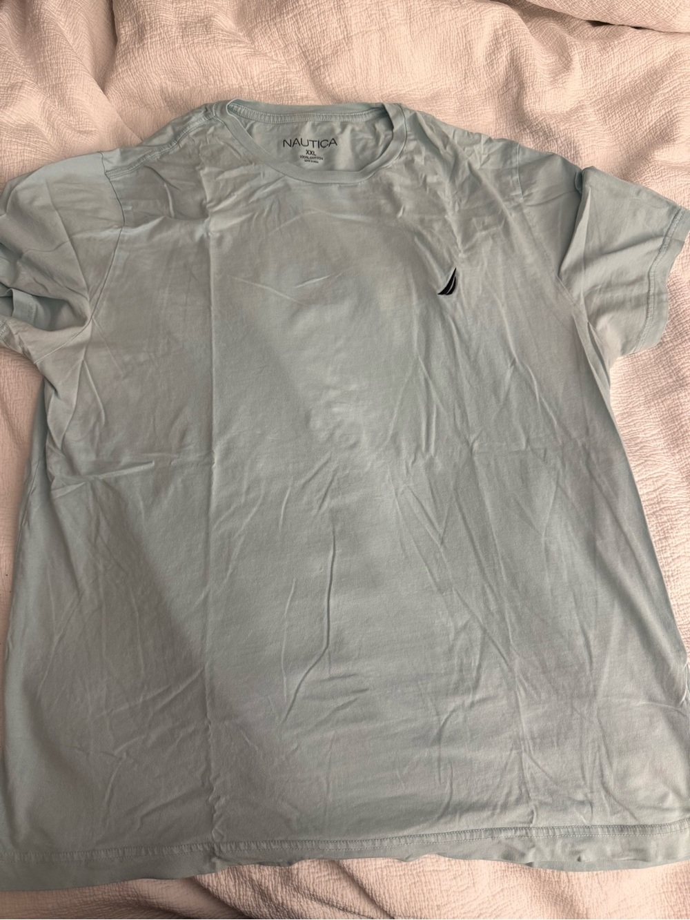 Nautica Light Blue Short Sleeve Crew Neck Tee with Sail Logo